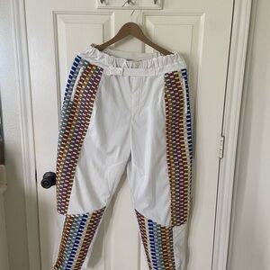 FP Movement embroidered windbreaker Track Exercise Pants Colorful Side Stripes